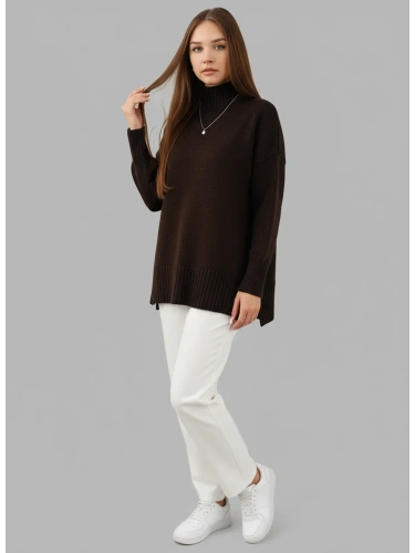 Свитер оверсайз с горлом теплый шерстяной Джемпер фото 2