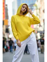 Худи оверсайз с капюшоном шерстяной Кофта длинный Свитер