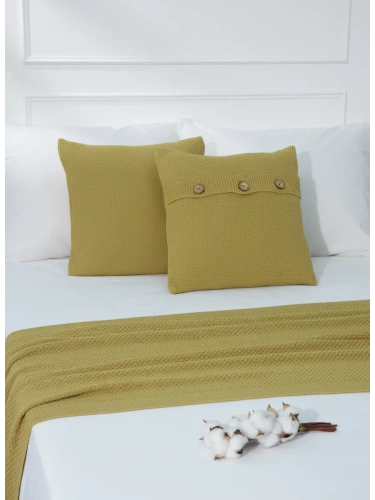 Наволочка декоративная вязаная для подушки 45 x 45 см хлопок фото 2