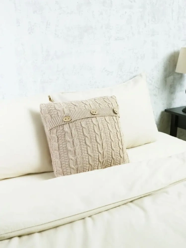 Наволочка декоративная вязаная для подушки 45 x 45 см хлопок