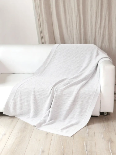 Плед 180х220 на кровать диван покрывало вязаный Хлопок 100 % фото 2