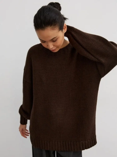 Свитер женский оверсайз шерстяной Кофта свободного Джемпер фото 7