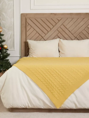 Плед 160х220 покрывало на диван кровать вязаный хлопок 100% фото 3