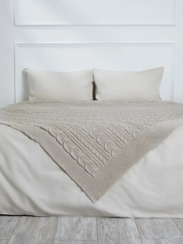 Плед 160х220 на кровать диван покрывало вязаный Хлопок 100 % фото 4