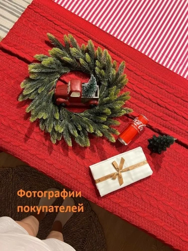 Плед 220x240 на кровать диван покрывало вязаный хлопок 100% фото 7