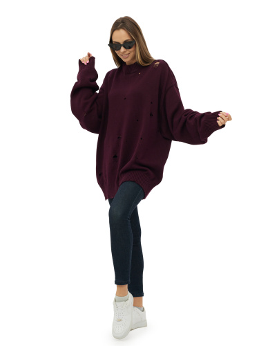 Свитер оверсайз рваный женский и мужской теплая унисекс фото 3