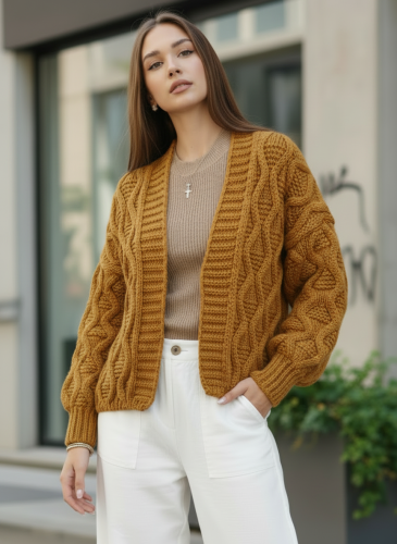 Кардиган женский укороченный летний оверсайз фото 3