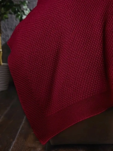 Плед 180х220 на кровать диван покрывало вязаный Хлопок 100 % фото 5