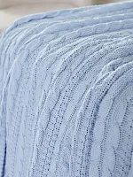 Плед 200x220 на кровать диван покрывало вязаный хлопок 100%