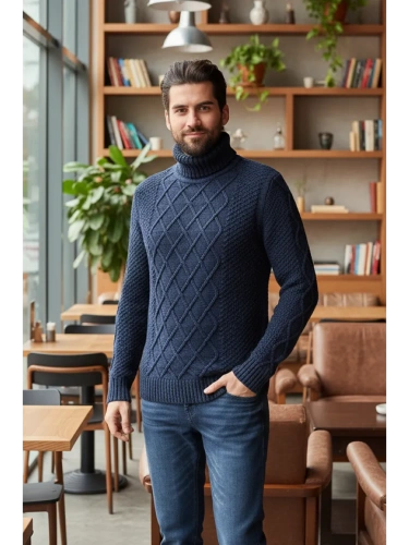 Свитер мужской с горлом теплый шерстяной фото 2