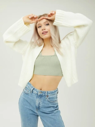 Кардиган укороченный Болеро короткий оверсайз молодежный