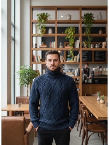 Свитер с горлом теплый шерстяной фото 6