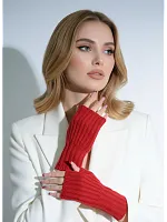 Митенки красный теплые перчатки без пальцев y2k