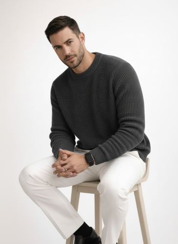 Свитер оверсайз теплый вязаный джемпер фото 3