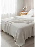 Плед 200х220 на кровать диван покрывало вязаный Хлопок 100 %