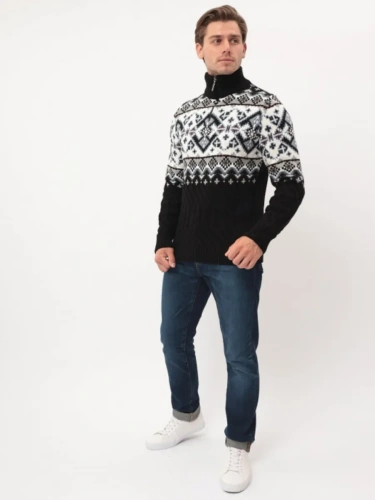 Свитер мужской на молнии теплый шерстяной фото 7