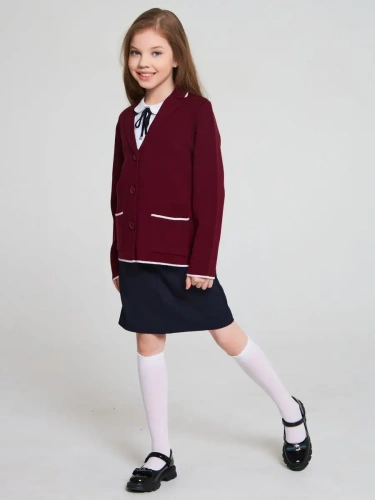 Кардиган Пиджак для девочки Школьный вязаный Жакет кофта фото 3