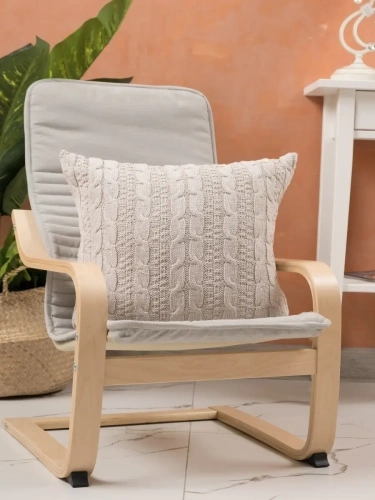 Наволочка декоративная вязаная для подушки 45 x 45 см хлопок фото 2