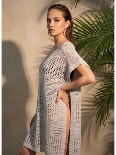 Пляжная туника накидка на купальник вязаная фото 7