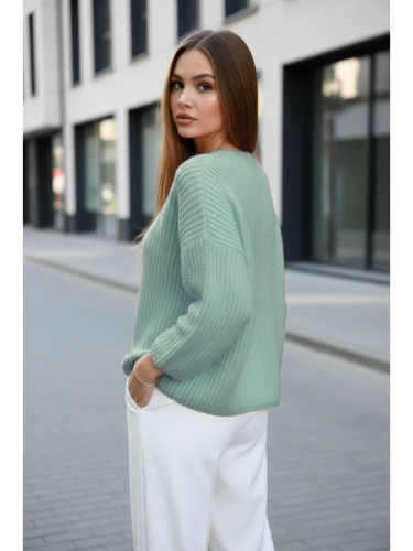 Вязаный свитер оверсайз удлиненный фото 3