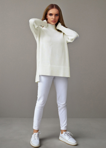 Свитер оверсайз с горлом теплый шерстяной Джемпер фото 4