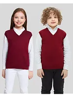 Жилет для девочки мальчика бордовый жилетка школьный