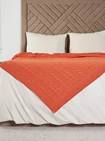 Плед 220x240 на кровать диван покрывало вязаный хлопок 100%