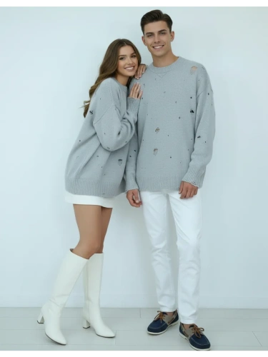 Свитер оверсайз рваный женский и мужской теплая унисекс фото 3