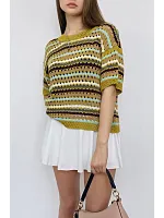 Кофта нарядная оверсайз укороченный ажурная кружевная сетка