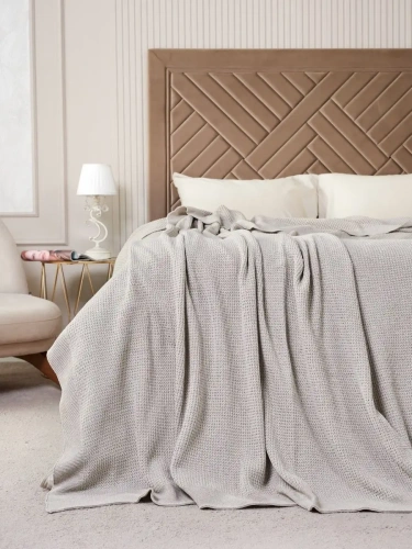 Плед 240х260 на кровать диван покрывало вязаный Хлопок 100 % фото 2