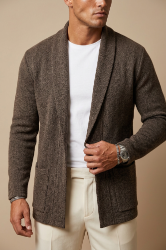 Кардиган длинный вязаный повседневный накидка удлиненный фото 4