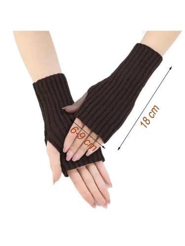 Митенки серые теплые перчатки без пальцев y2k фото 6