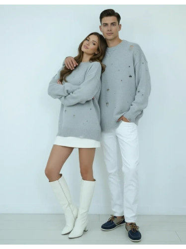 Свитер оверсайз рваный женский и мужской теплая унисекс фото 4