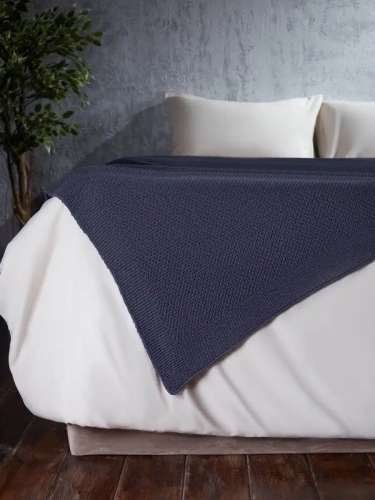 Плед 220х240 на кровать диван покрывало вязаный Хлопок 100 % фото 4