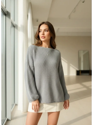 Вязаный свитер оверсайз удлиненный фото 4