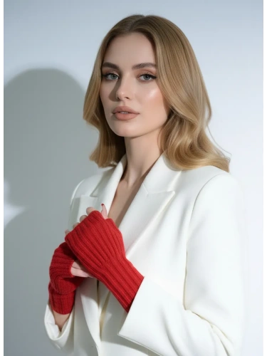 Митенки красный теплые перчатки без пальцев y2k фото 2