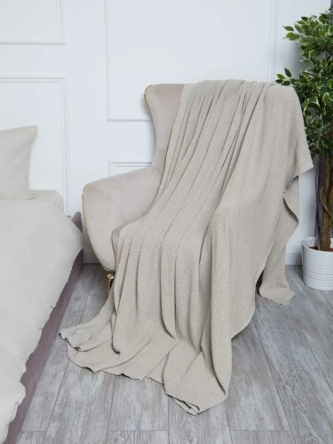 Плед 200х220 на кровать диван покрывало вязаный Хлопок 100 % фото 2